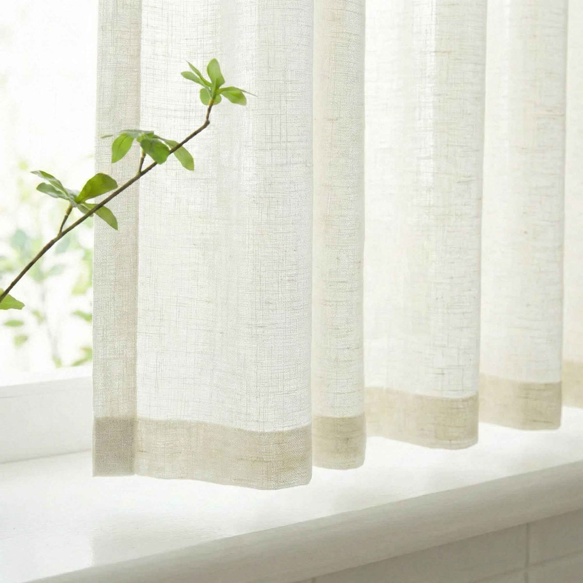 C-Btimeless Light-Filtering Cross-Weave Cafe Curtains
