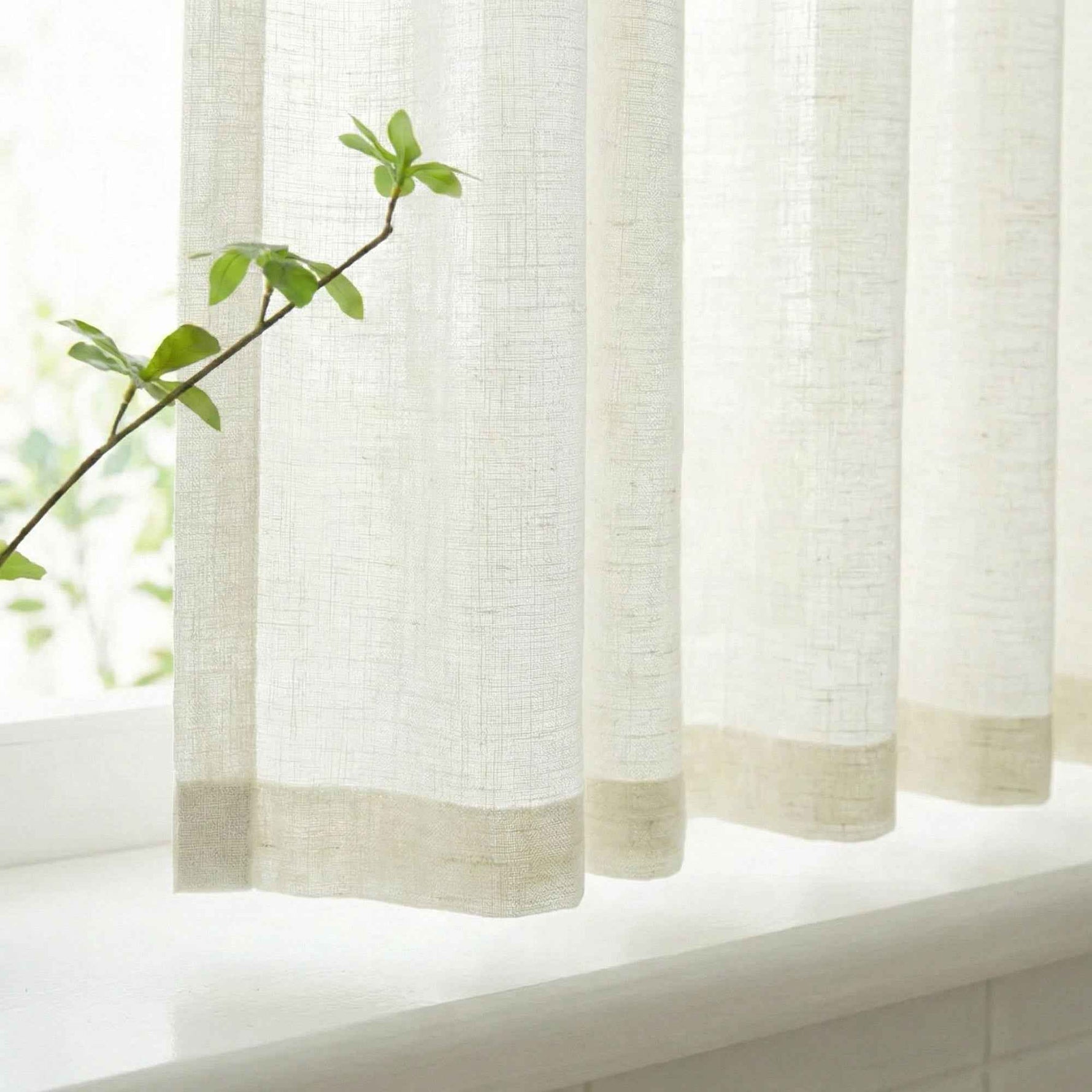 C-Btimeless Light-Filtering Cross-Weave Cafe Curtains