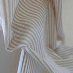 C-Uniform Vertical Striped Semi-Sheer Cafe Curtains