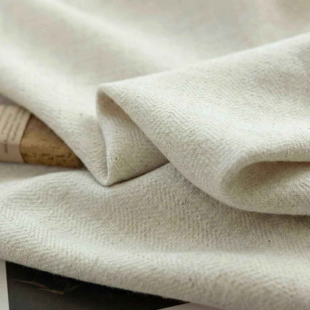 L-Mint Semi-blackout cotton-linen blend Roman shades - Detail View 7 | JOYDRAPE Bespoke Luxury