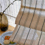 L-Bluestrip Cordless Striped Linen Blend Roman Shade - Detail View 7 | JOYDRAPE Bespoke Luxury