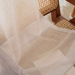 Hopsack Pure White Striped Cotton Sheer Curtains - Detail View 9 | JOYDRAPE Bespoke Luxury