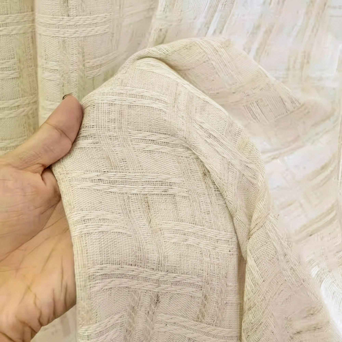 Grid Classic Check Sheer Curtains - Detail View 8 | JOYDRAPE Bespoke Luxury