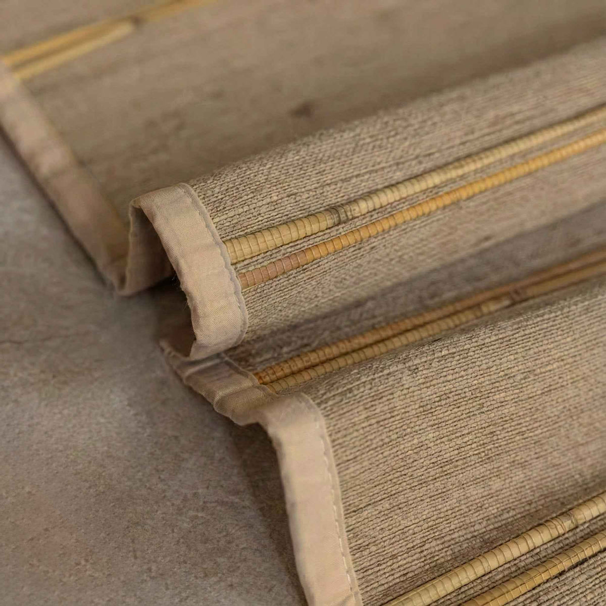 L-Lreed Cordless Fine Linen Roman Shades - Detail View 8 | JOYDRAPE Bespoke Luxury