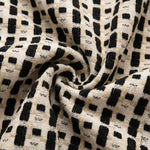 Checkered Linen Color-Blocked Waffle Chenille Curtains