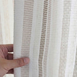 stripe Two-Tone Vertical Striped Linen Blend Curtains