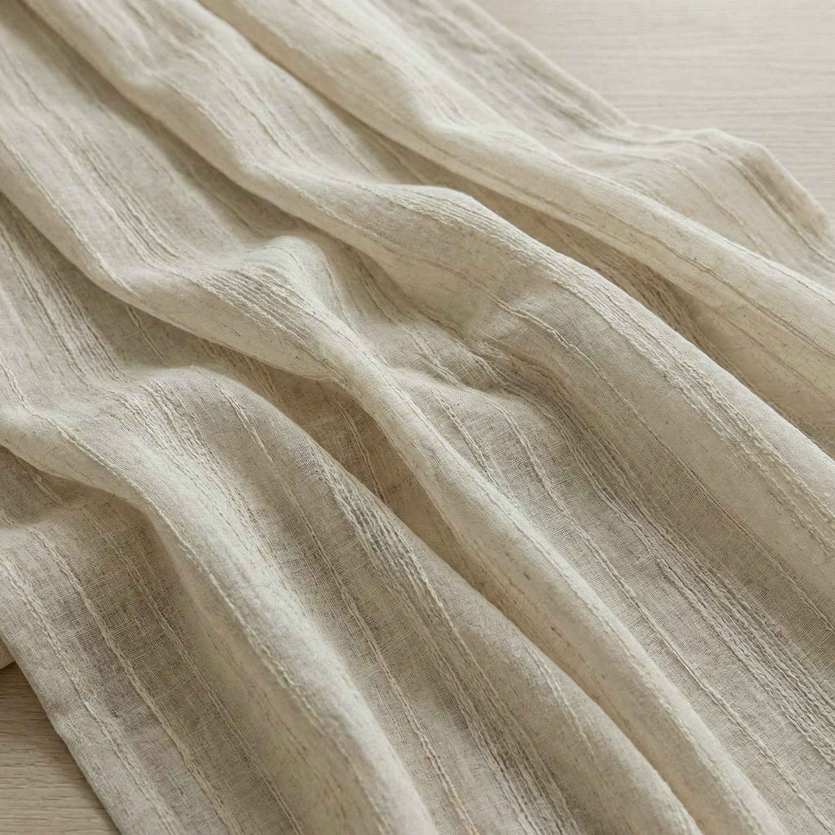 Linetrie Sheer Linen Vertical Stripe Curtains