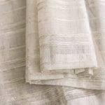 L-Linetrie Cordless Striped Sheer Linen Roman Shades - Detail View 9 | JOYDRAPE Bespoke Luxury
