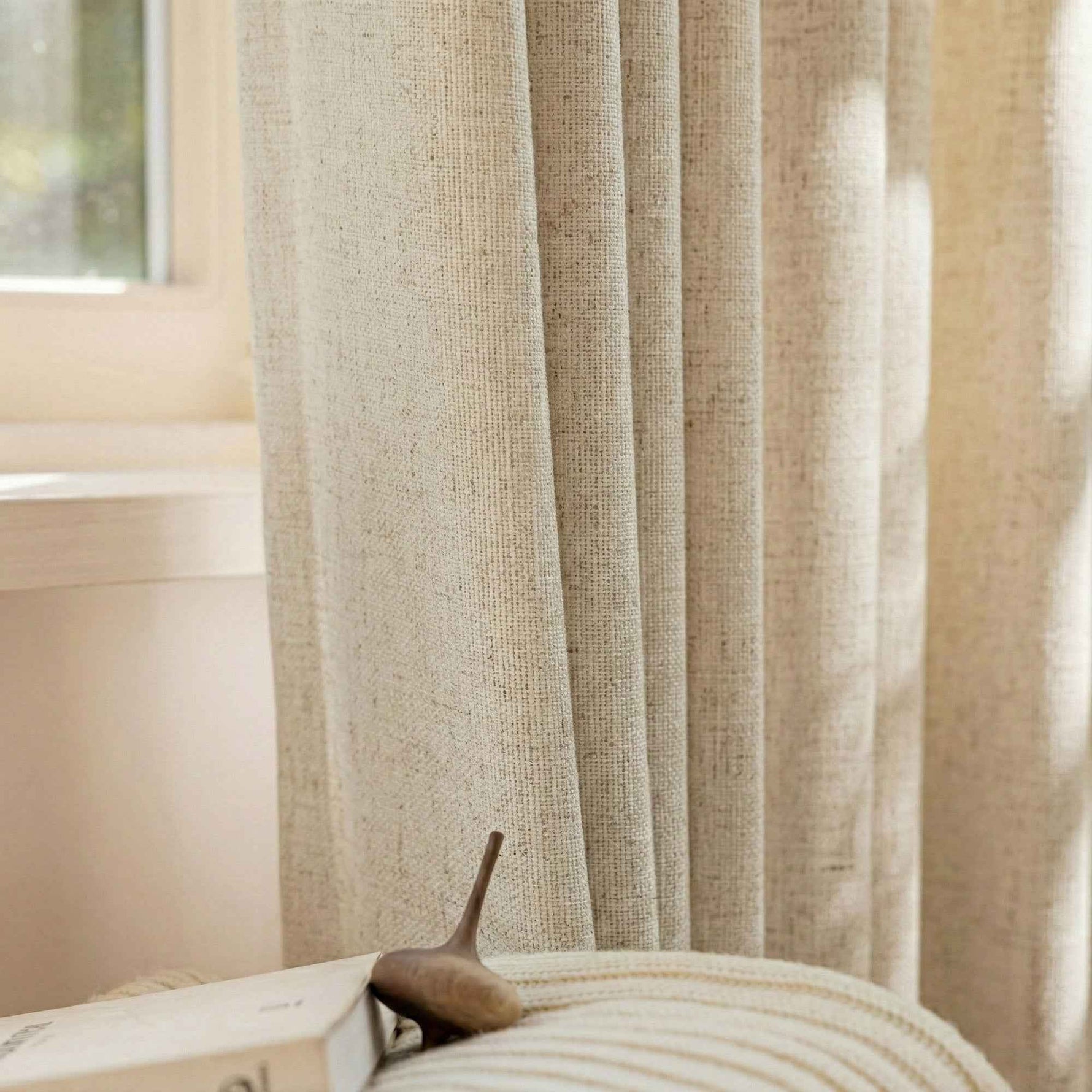 Lcasua Natural Linen Blend Curtains