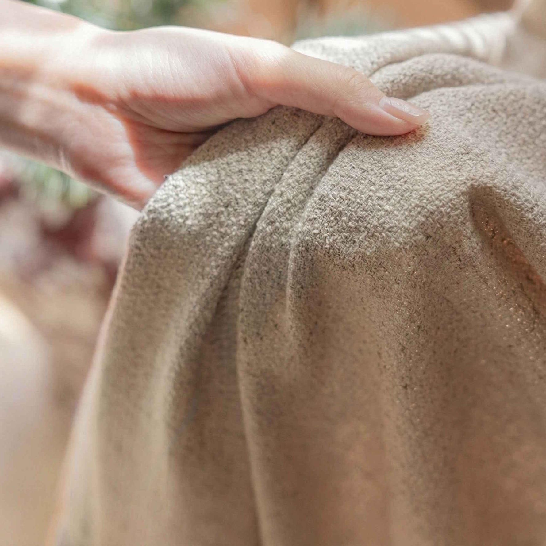 Waffle Natural Cotton Linen Blend Curtains