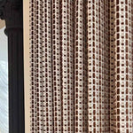 Checkered Linen Color-Blocked Waffle Chenille Curtains