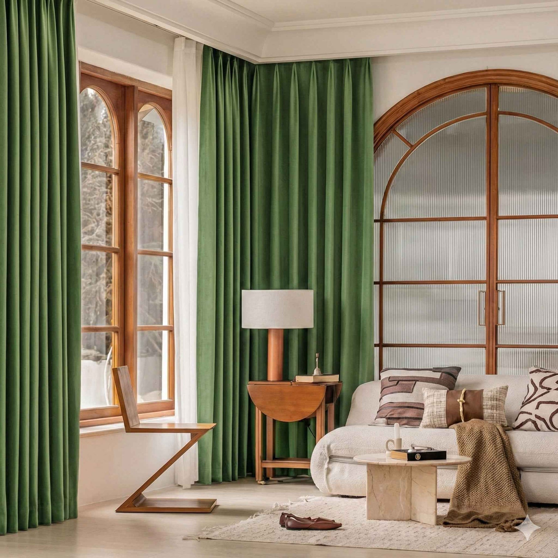 Velvet Mid-Century Modern Curtains