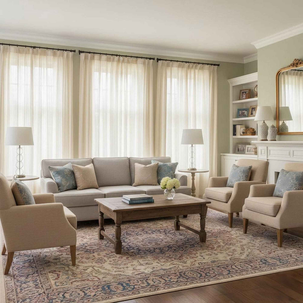 Rope sheer line curtains