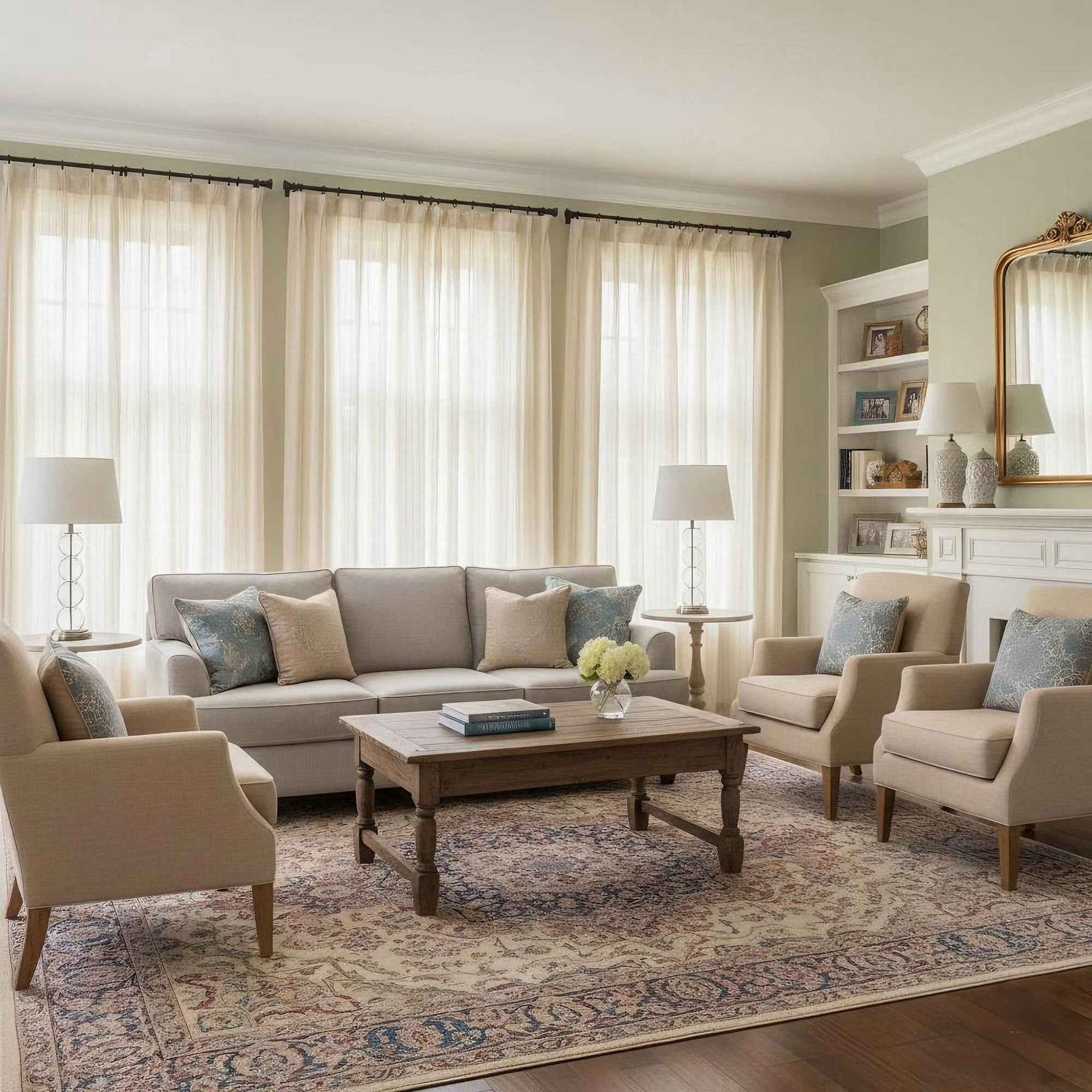 Rope sheer line curtains